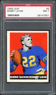 1948 Leaf #6 Bobby 'Blonde Bomber' Layne UER (Rookie Hall of Famer)