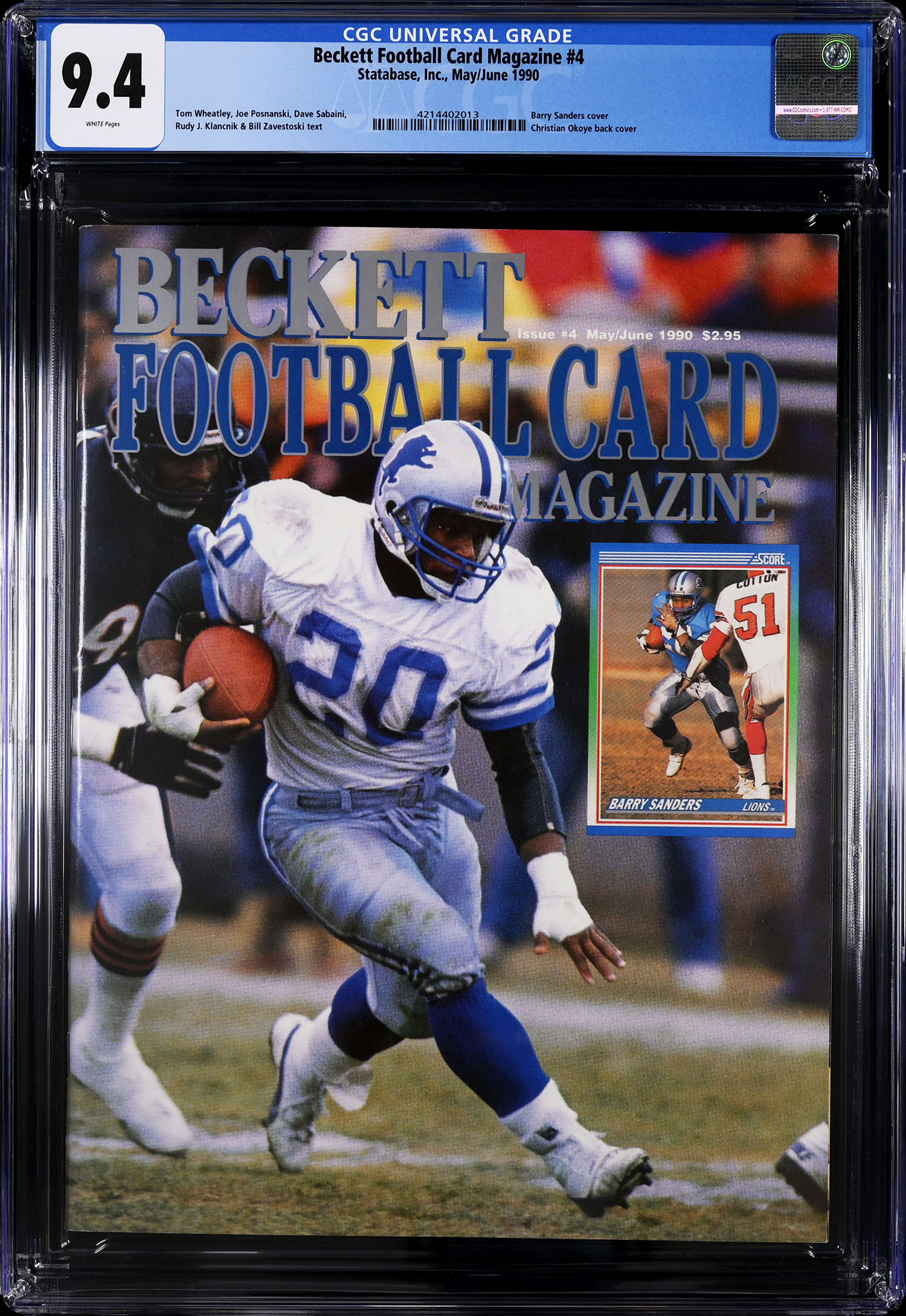 Beckett Football Card Magazine #4 (5-6/90) Barry Sanders Cover