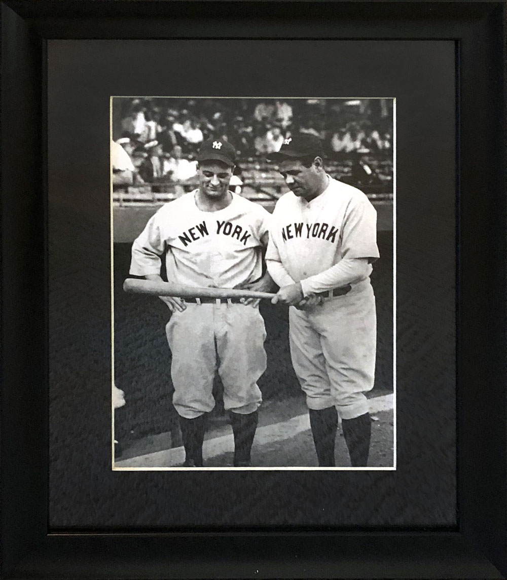Babe Ruth and Lou Gehrig Framed 8x10 Photograph With COA - MINT State -  PSA Graded Vintage Baseball, Football, and Basketball Cards